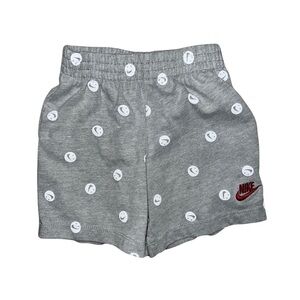 3/$25 🍄 Nike Gray Smily Swoosh Face Kids Shorts Size 24 Months